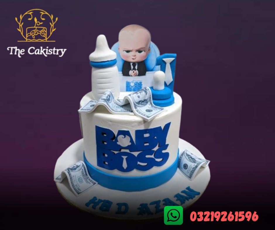 Boss baby theme cake frontal