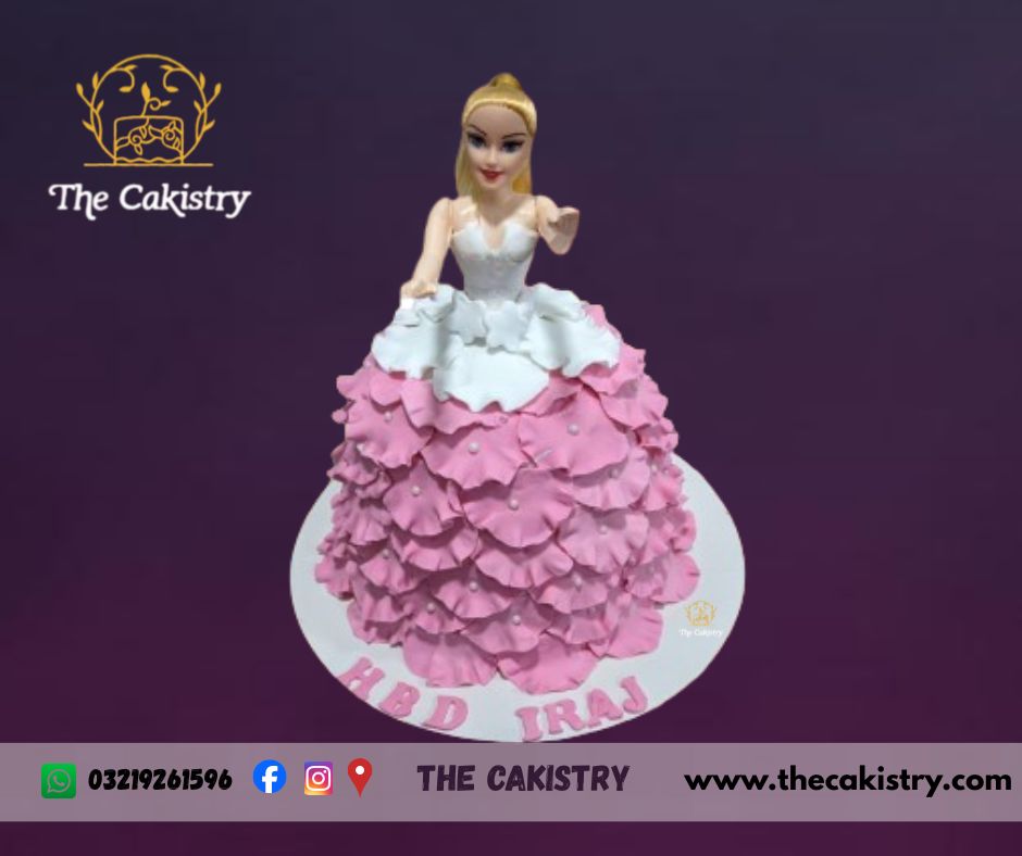 Fondant doll cake for Girl from The Cakistry - frontal