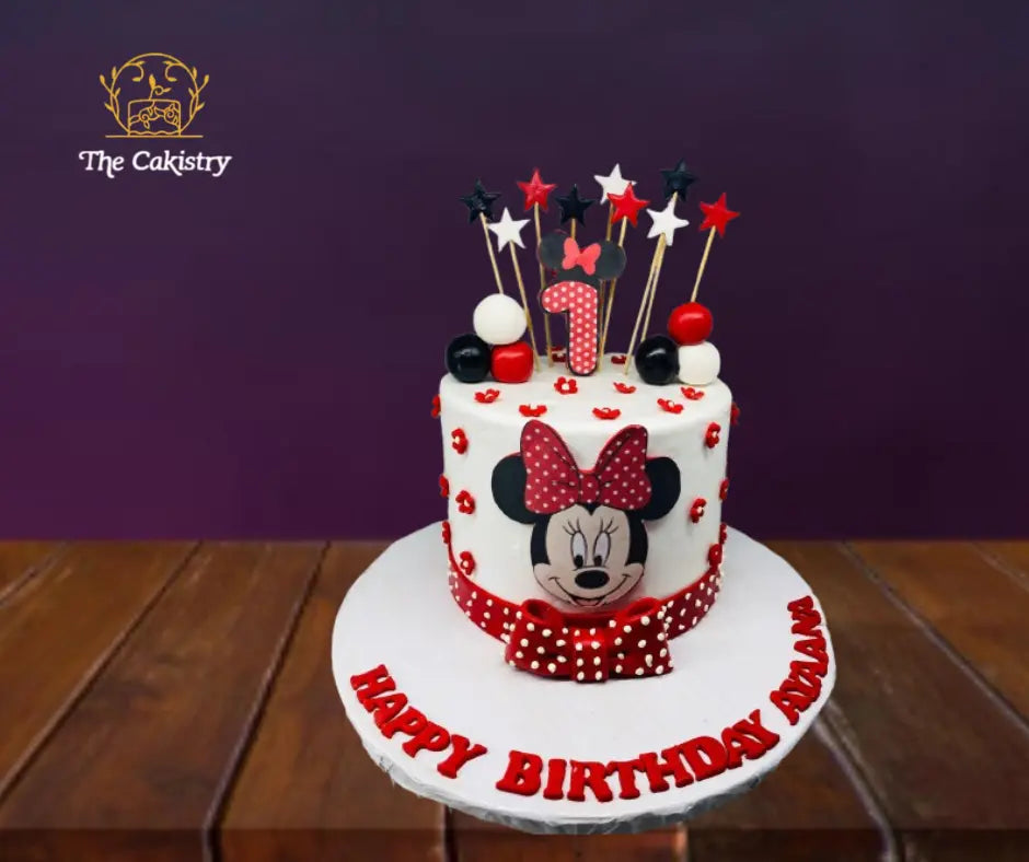 Minnie Mouse Cake for 1st Birthday in Karachi from the Cakistry - frontal