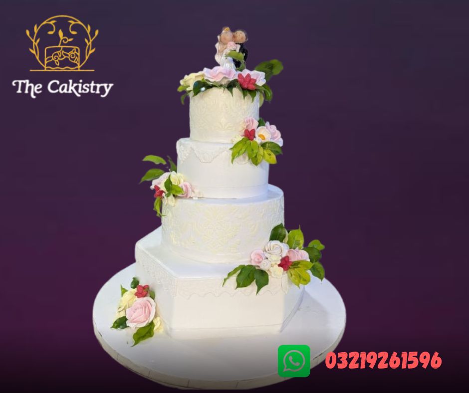 Gigantic white Floral Wedding Cake The Cakistry