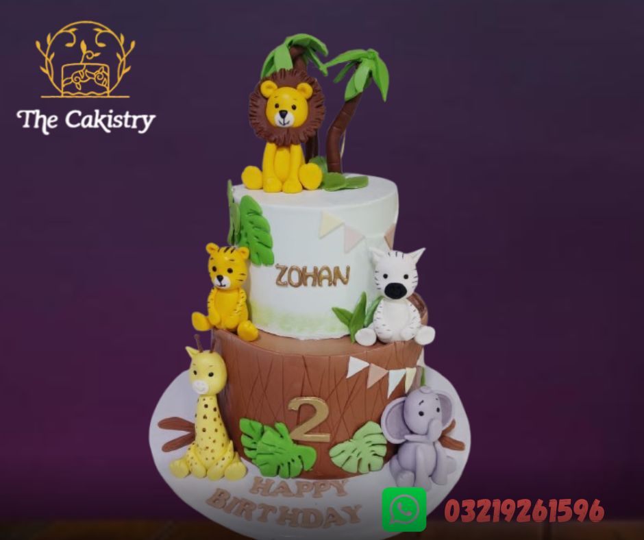 2 tiered Wild One theme birthday cake frontal