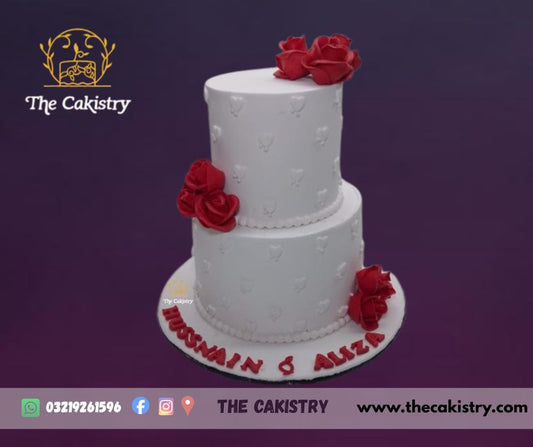 2 Tier Wedding Floral Cake from The Cakistry - frontal