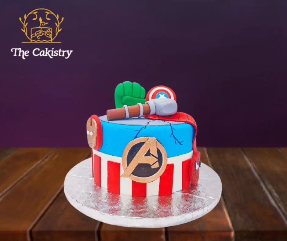 Avengers theme cake from The Cakistry - frontal