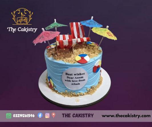 Beach Vacation Theme Cake in Karachi from The Cakistry