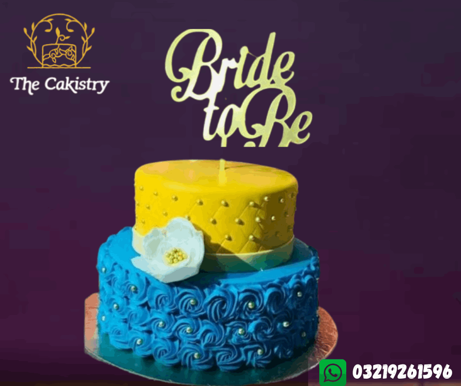 Bride to Be Rosette Cake buttercream and fondant in Karachi - The Cakistry - frontal