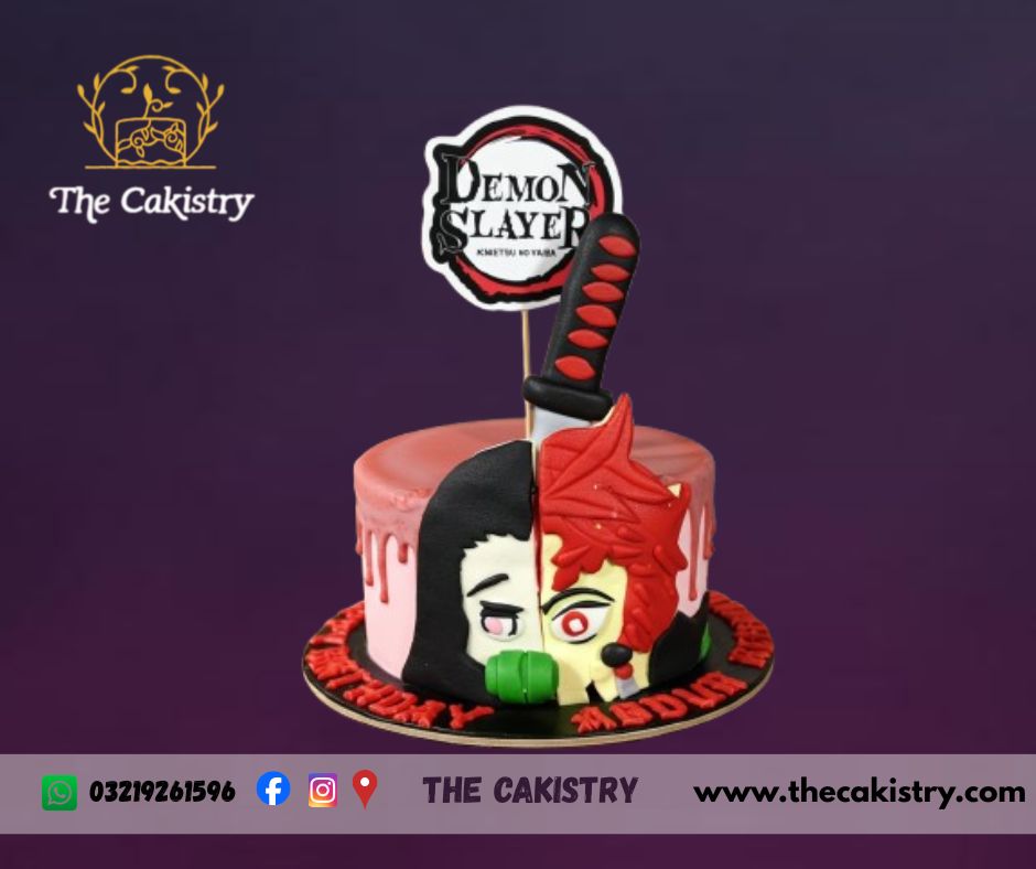 Demon Slayer inspired cake from The Cakistry