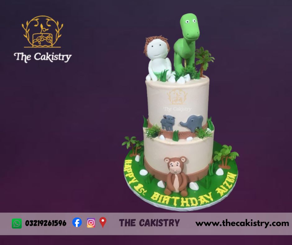 Dinosaur and Jungle theme Cake from The Cakistry