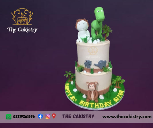 Dinosaur and Jungle theme Cake from The Cakistry
