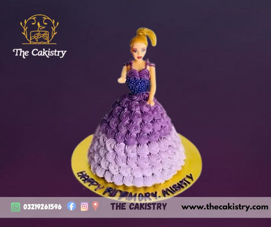 Doll cake made with buttercream from The Cakistry
