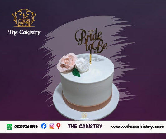 Elegant white floral bride to be Cake from The Cakistry