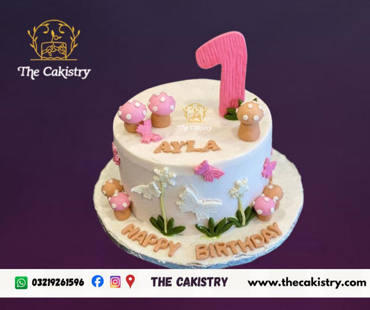 First Birthday Butterfly Cake for Girl From The Cakistry