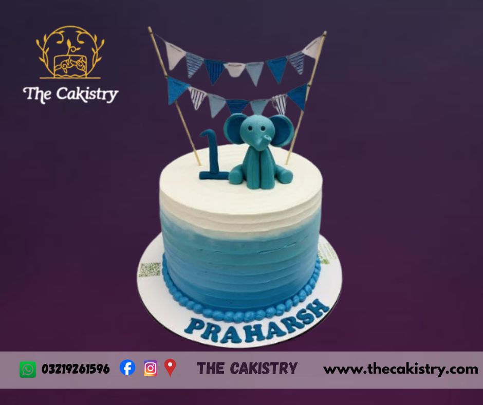 First Birthday Elephant Cake from The Cakistry