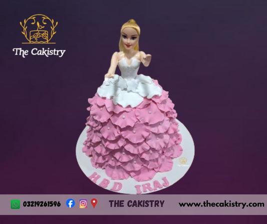 Fondant doll cake for Girl from The Cakistry - frontal
