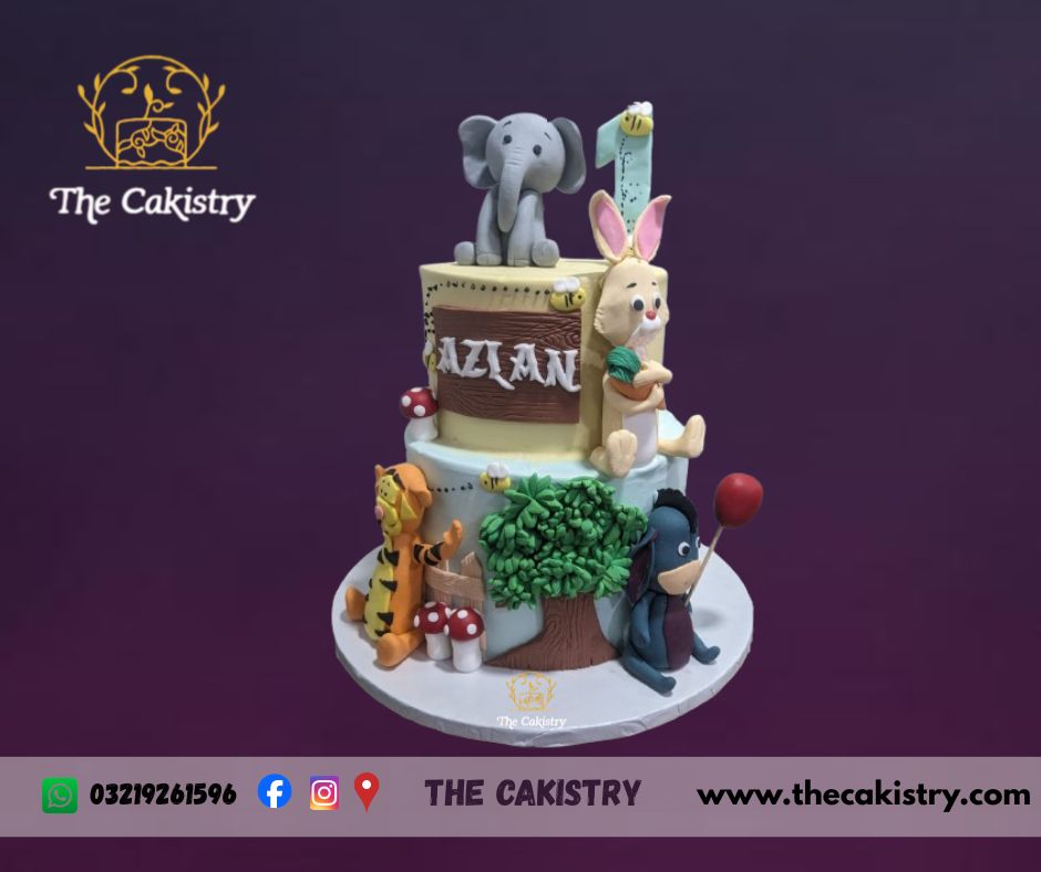 Jungle Theme 1 year Birthday Cake from The Cakistry