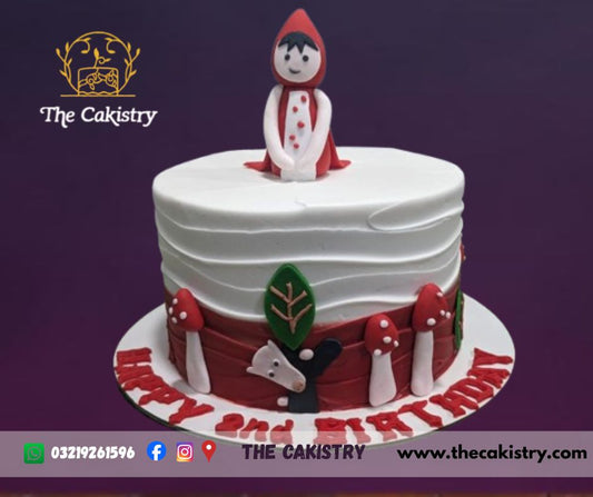 Little Red Riding Hood Cake Buttercream and fondant from The Cakistry - frontal