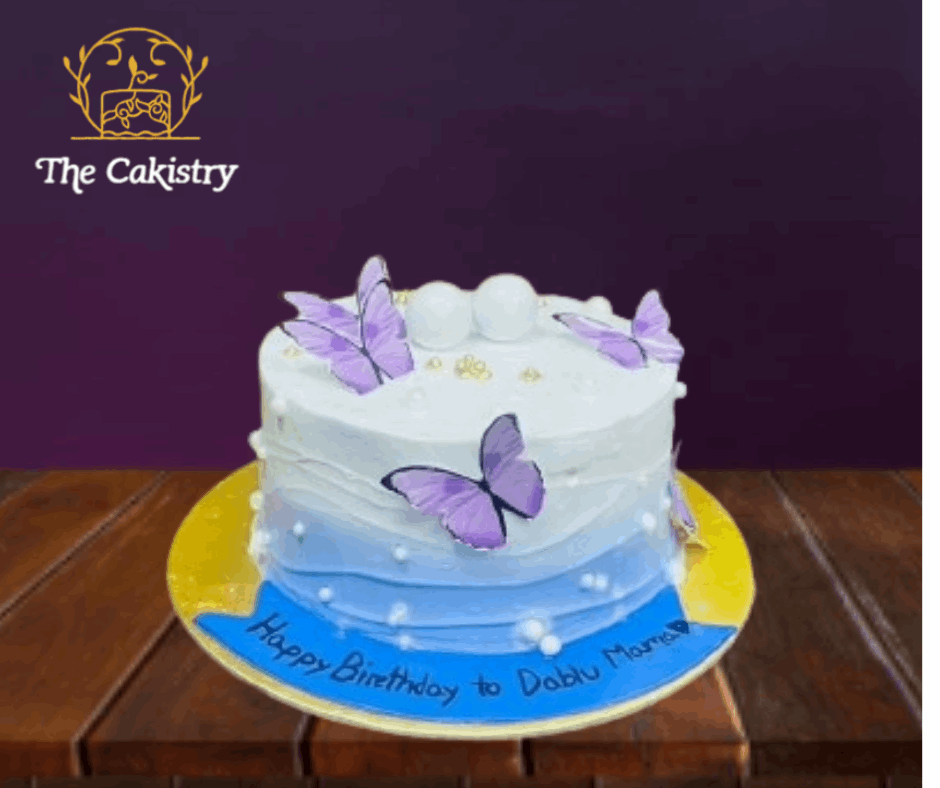 Minimalist butterflies cake from The Cakistry in Karachi