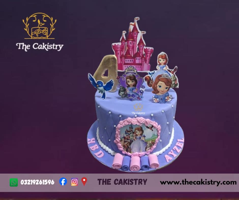 Sofia the first customized Cake for Girl From The Cakistry Karachi - frontal
