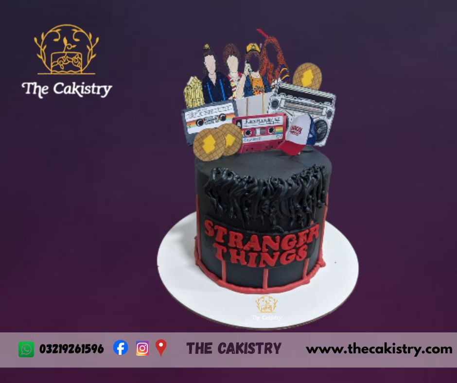 Stranger Things Themed Cake from The Cakistry in Karachi - frontal