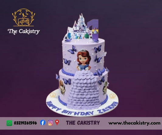 Two-tiered Sofia the First Cake from The Cakistry in Karachi - frontal