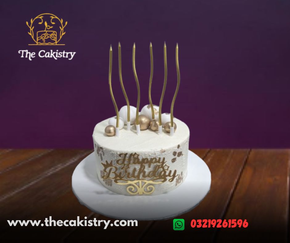 White and Gold Cake made with buttercream and fondant from The Cakistry - frontal