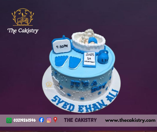 Boy Welcome Cake from The Cakistry - frontal
