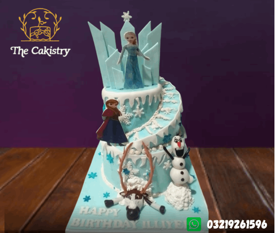 Frozen Birthday Cake Frozen Castle themed Cake- The Cakistry