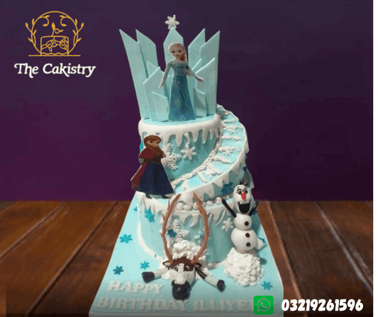 Frozen Birthday Cake Frozen Castle themed Cake- The Cakistry